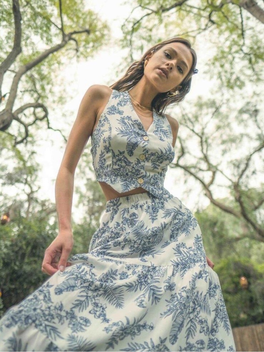 Illa Illa Floral Medium Two-Piece Set - Top and Skirt